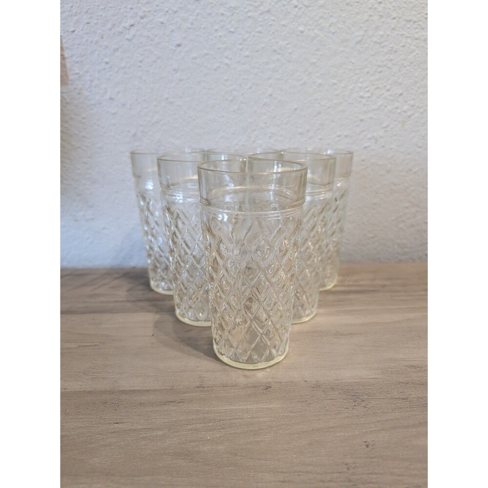 Vintage Anchor Hocking Wexford Clear Tumblers Drinking Glasses Set of 6